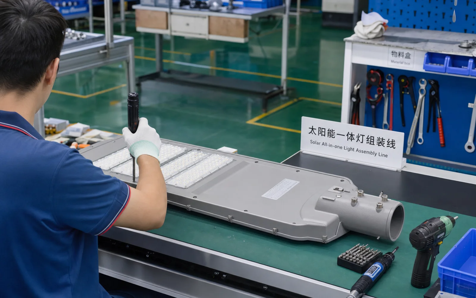Solar street light production line