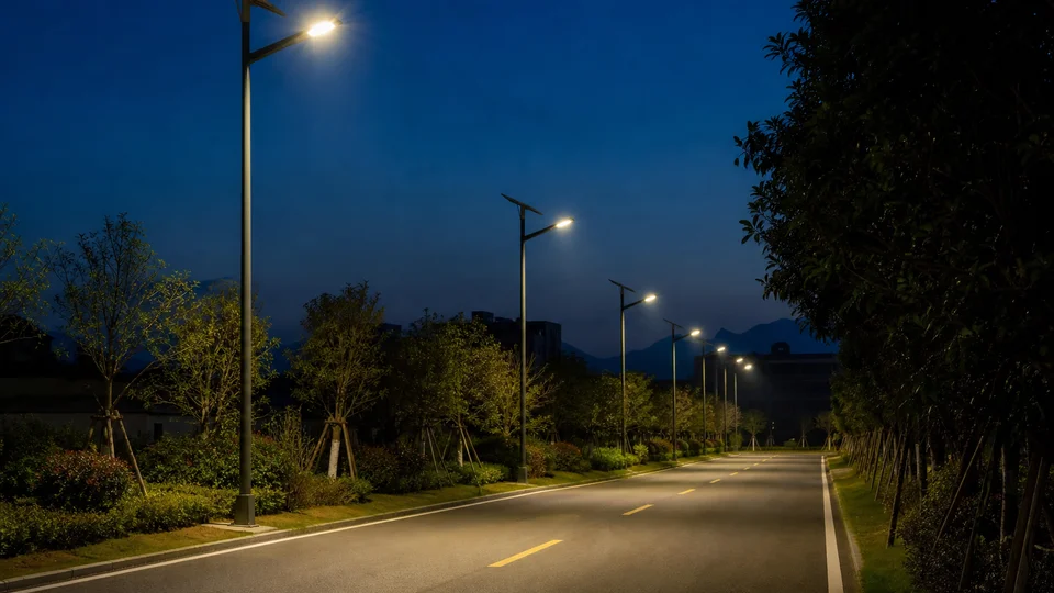 Night road lighting
